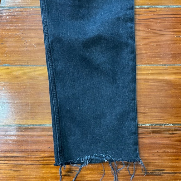 RE/DONE 70s High Rise Stove Pipe Black Jeans Washed Noir Denim Button Fly Sz 26 - Picture 10 of 15